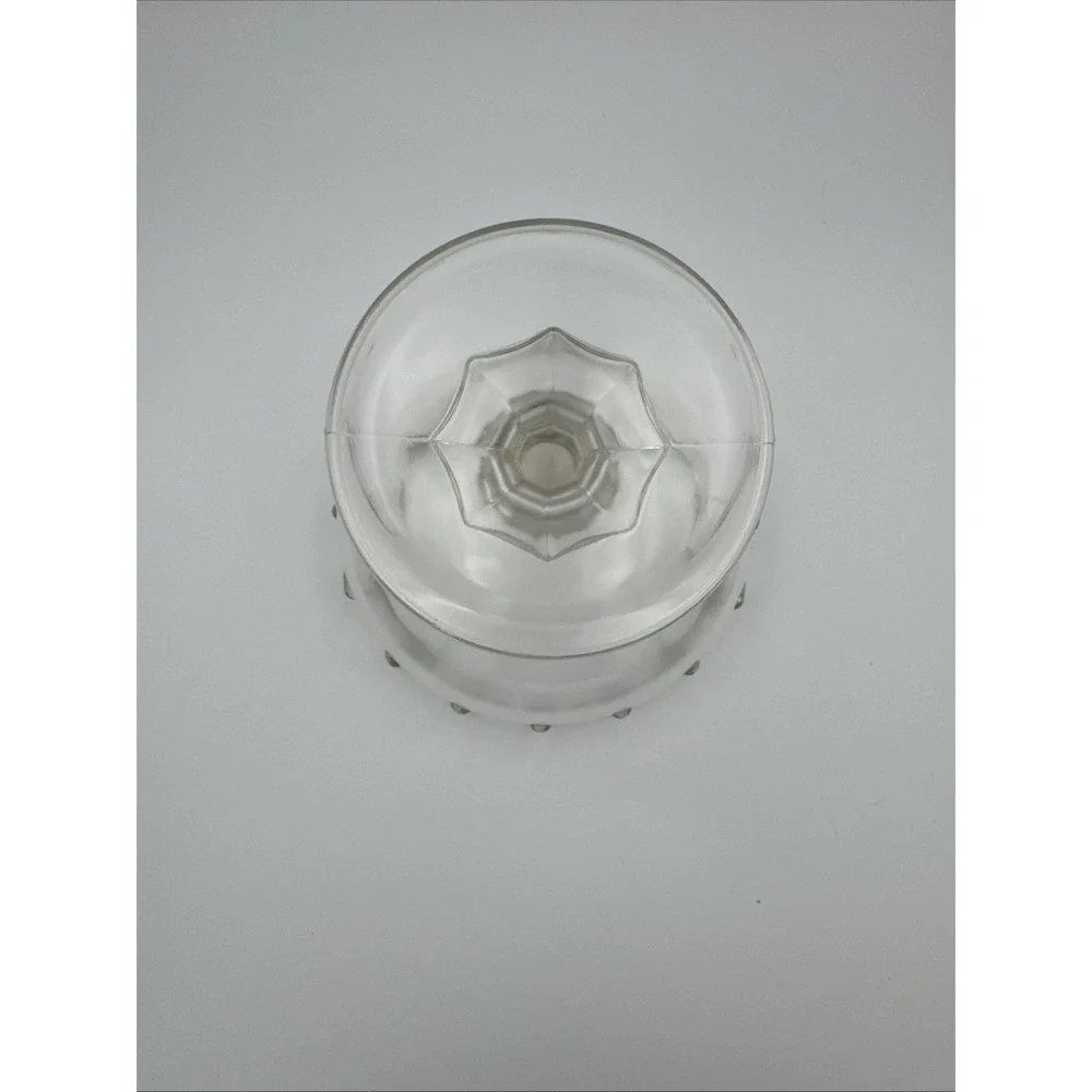 Vintage INDIANA GLASS Clear Teardrop Scalloped Pedestal Compote Candy Fruit Bowl